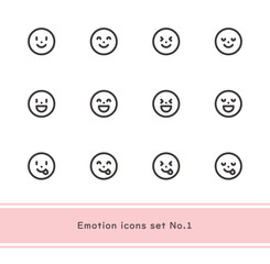 シンプルで使いやすい明るい表情のアイコンセットNo.1