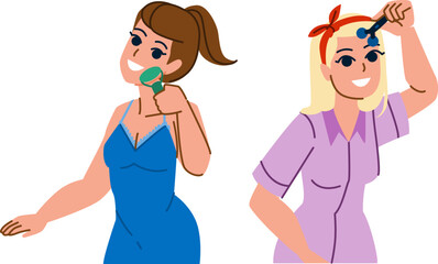 face massage vector. beauty skin, female facial, woman care, spa treatment, beautiful relax, therapy face massage character. people flat cartoon illustration