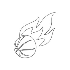 Basketball One line drawing isolated on white