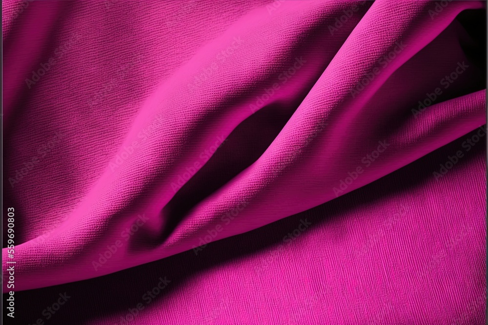 Poster a pink fabric with a black background and a black frame on the bottom of it., generative ai