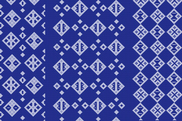 伝統刺繍のベクターイラスト リピートパターンセット
日本の東北地方青森県の伝統刺繍 津軽こぎん刺しのモドコ（模様） 