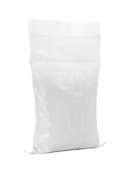 Fototapeta na wymiar Sand bag or white plastic canvas sack for rice or agriculture product