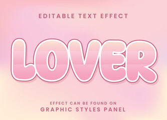 decorative editable lover text effect vector design