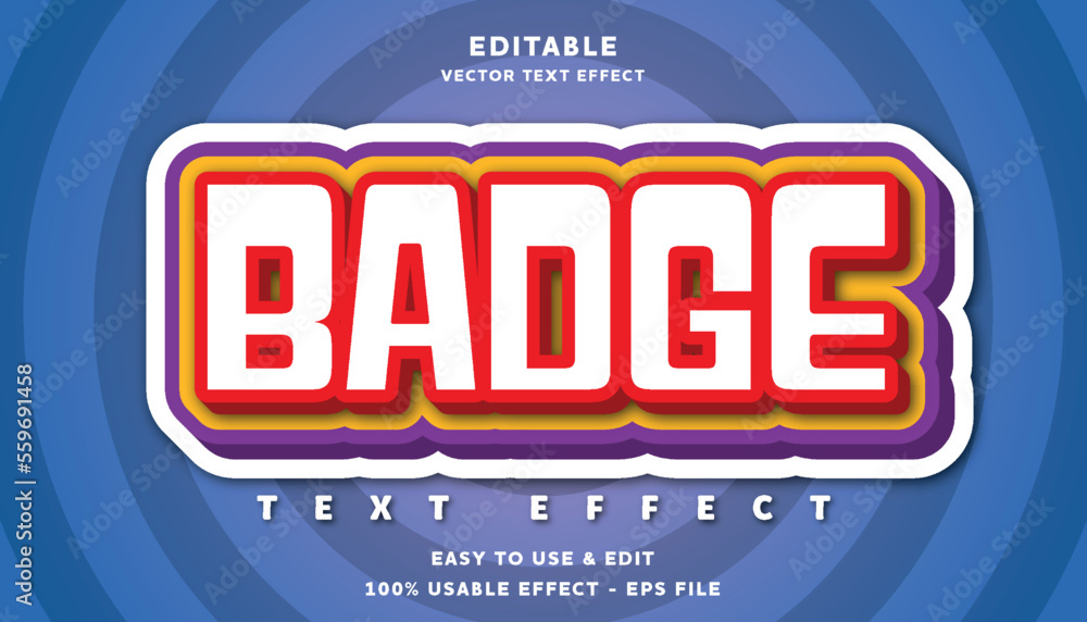 Aufkleber badge editable text effect with modern and simple style, usable for logo or campaign title