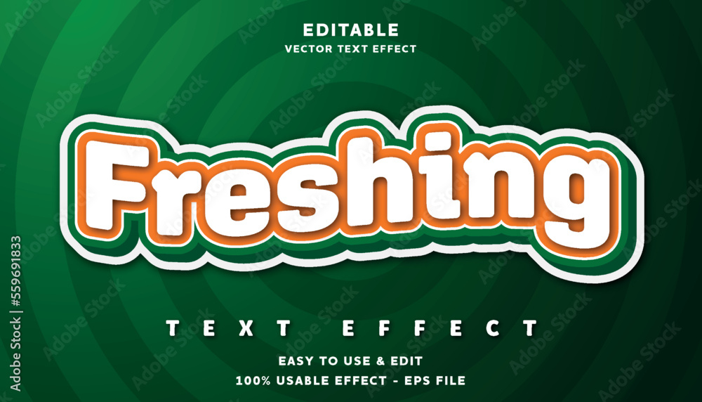 Aufkleber freshing editable text effect with modern and simple style, usable for logo or campaign title