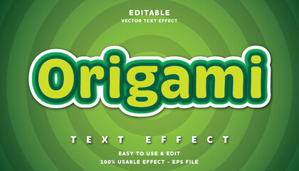 origami editable text effect with modern and simple style, usable for logo or campaign title	