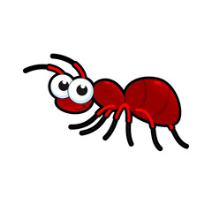 cute ant smiling illustration vector.