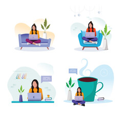 Office/work from office vector illustration 