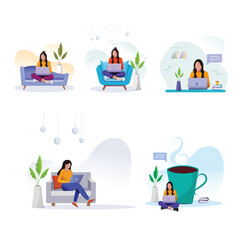 Office/work from office vector illustration 