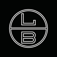 BL Logo monogram abstract inside circle stripe images design template
