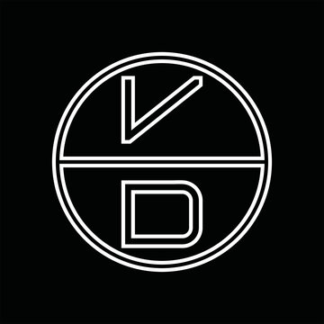 DV Logo monogram abstract inside circle stripe images design template