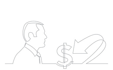profile portrait of businessman thinking about business cash flow PNG image with transparent background