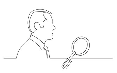 profile portrait of businessman thinking about search business tools PNG image with transparent background