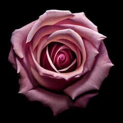 3d illustration with luxury pink rose. 3d rendering on black