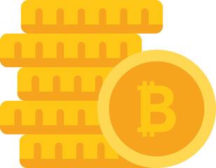 Coin stack icon flat vector. Crypto money. Business finance isolated