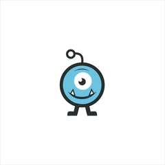 Fotobehang Cute monster happy vector template logo and inspiration designs. © satrio
