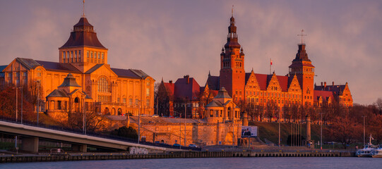 panorama of Old Town in Szczecin (Stettin) City - obrazy, fototapety, plakaty