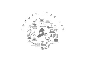 SUMMER ICON SET DESING.