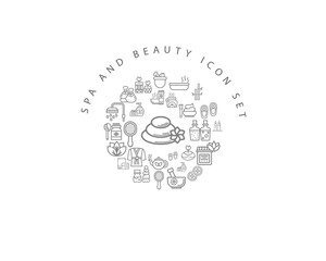 spa and beauty icon set desing.