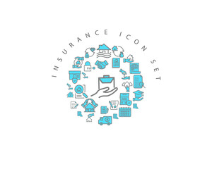 insurance icon set desing.