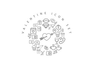 valentine icon set desing.