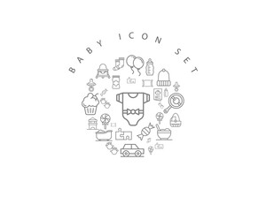 baby icon set  design,