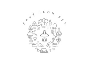 baby icon set  design,