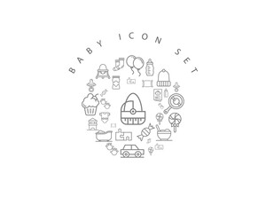 baby icon set  design,