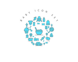 Fototapeta premium baby icon set design,