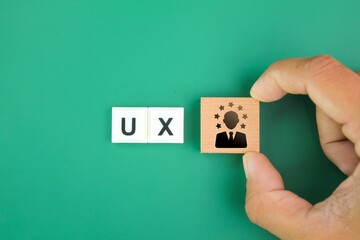 letters of the alphabet with the word UX. user experience concept. Business and UX user experience...