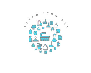 clean icon set desing.