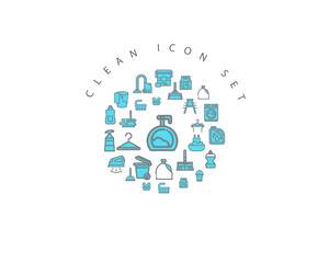 clean icon set desing.