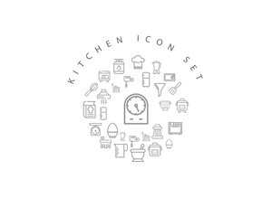 kitchen icon set desing.