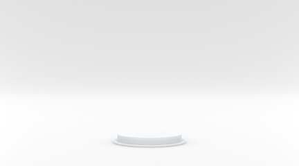 3d platform white color with background white scene for flyer, display products, and cosmetic advertising . 3d illustration rendering