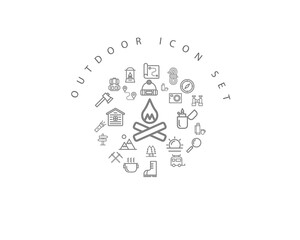 outdoor icon set desing.