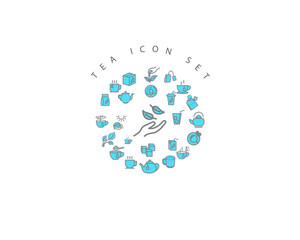 tea icon set desing.