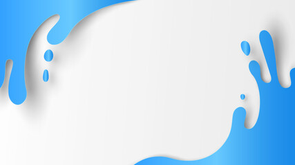 Water splashing on white background. Water splash with blank space. paper cut and craft style. vector, illustration.