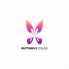 Butterfly logo design gradient colorful