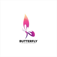 Butterfly logo design gradient colorful