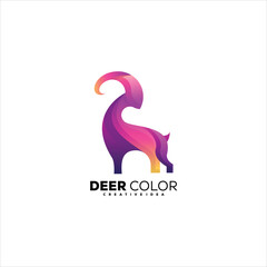 Deer logo design gradient colorful