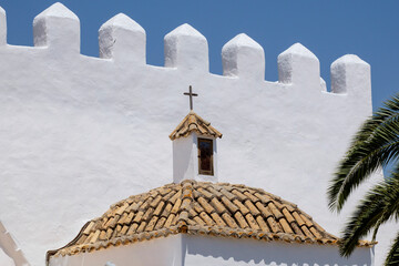 Iglesia de Sant Jordi, originaria del siglo XV, Sant Jordi de Ses Salines, Ibiza, balearic islands,...