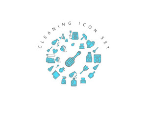 cleaning icon set desing.
