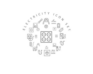 electricity icon set desing.