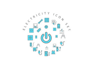 Fototapeta na wymiar electricity icon set desing.