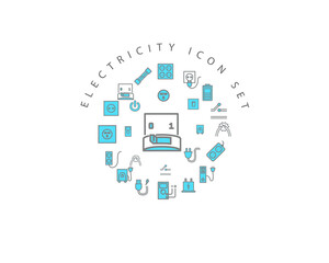 electricity icon set desing.