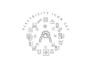 electricity icon set desing.