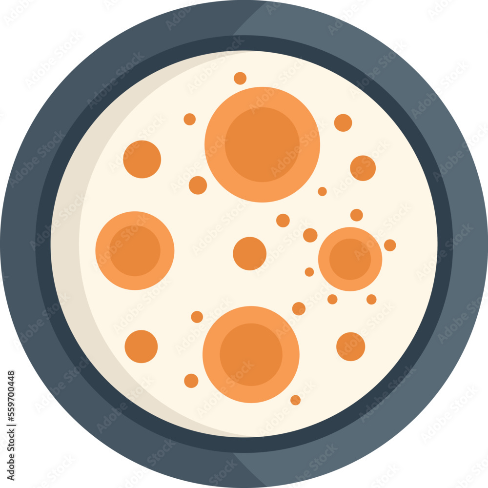 Poster Medicine bacteria icon flat vector. Petri dish. Medical experiment isolated