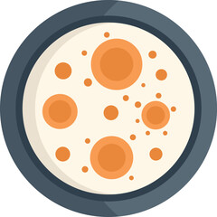 Medicine bacteria icon flat vector. Petri dish. Medical experiment isolated