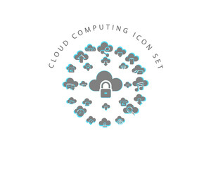 cloup computing icon set desing.