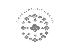 cloup computing icon set desing.